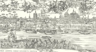 Vista de la vida en el río Rin en Colonia, 1531 de European School